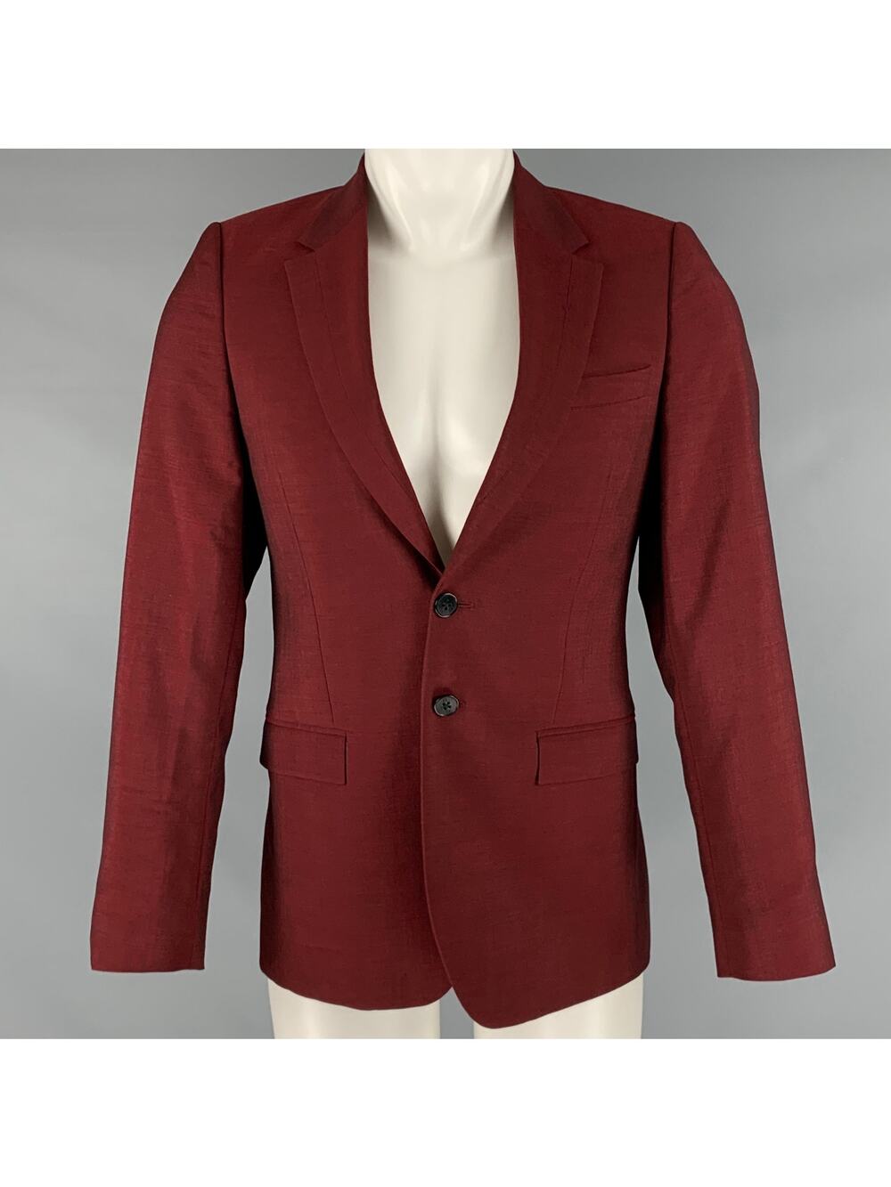PS by PAUL SMITH Size 36 Burgundy Wool Mohair Sport Coat